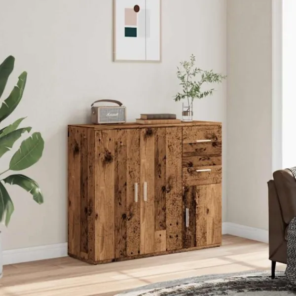 vidaXL Sideboards>Skänk åldrat trä 91x29,5x75 cm konstruerat trä