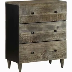 vidaXL Sideboards>Skänk ljusgrå 60x33,5x75 cm mango i massivt trä