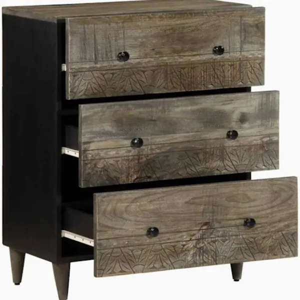 vidaXL Sideboards>Skänk ljusgrå 60x33,5x75 cm mango i massivt trä