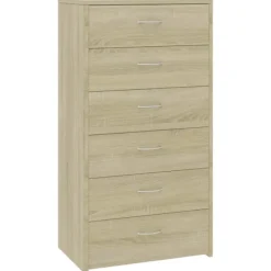 vidaXL Byråer>Skänk med 6 lådor sonoma-ek 50x34x96 cm konstruerat trä