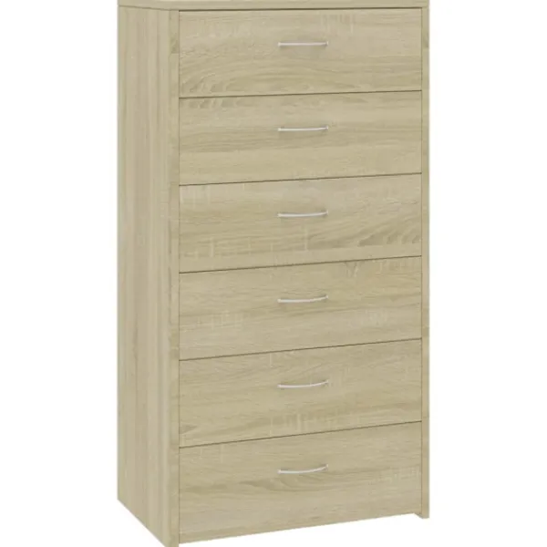 vidaXL Byråer>Skänk med 6 lådor sonoma-ek 50x34x96 cm konstruerat trä