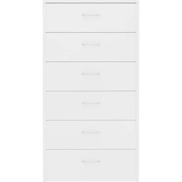 vidaXL Byråer>Skänk med 6 lådor vit 50x34x96 cm konstruerat trä