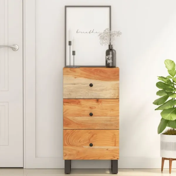 vidaXL Byråer>Skänk med 3 lådor 40x33,5x75 cm massivt akaciaträ