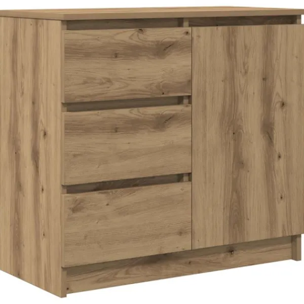 vidaXL Sideboards>Skänk med låda Artisan ek 71x35x65 cm konstruerat trä