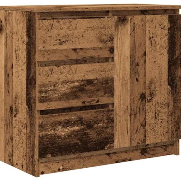 vidaXL Byråer>Skänk med låda gammalt trä 71x35x65 cm konstruerat trä