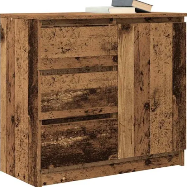 vidaXL Byråer>Skänk med låda gammalt trä 71x35x65 cm konstruerat trä