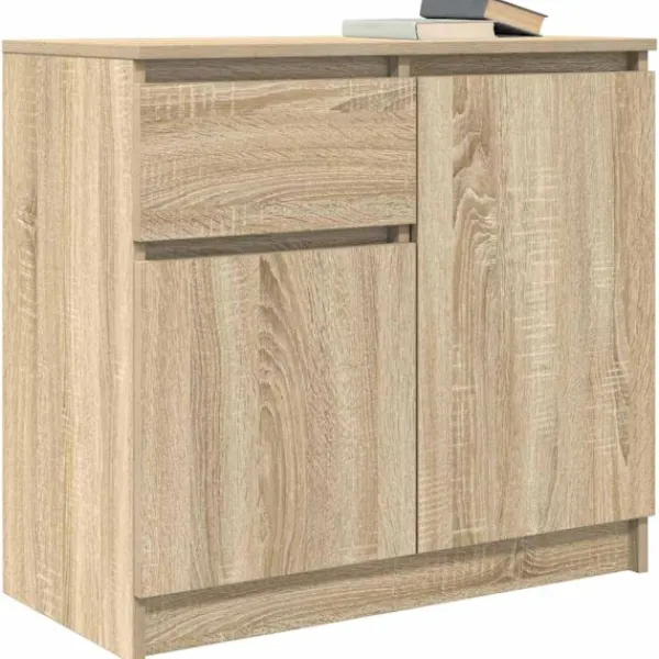 vidaXL Sideboards>Skänk med låda sonoma ek 71x35x65 cm konstruerat trä