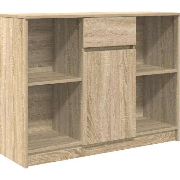 vidaXL Sideboards>Skänk med låda sonoma ek 101x35x76 cm konstruerat trä
