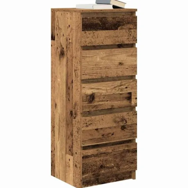 vidaXL Byråer>Skänk med lådor gammalt trä 37,5x35x99 cm konstruerat trä