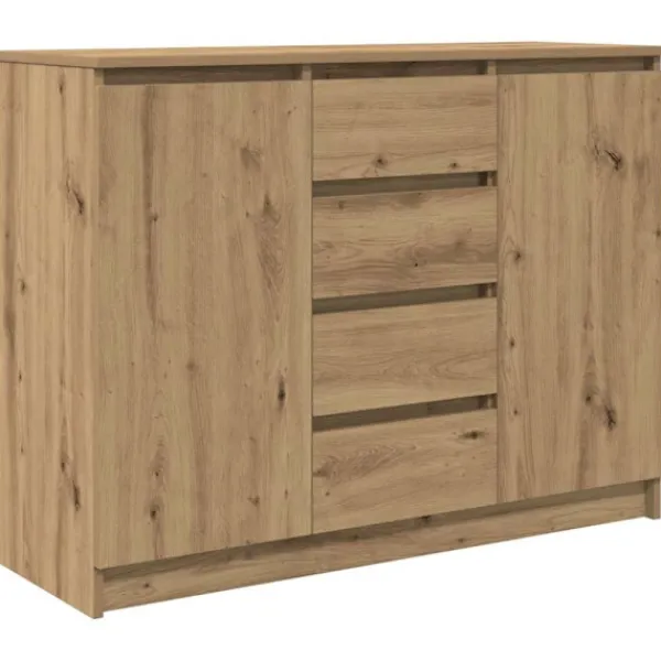 vidaXL Sideboards>Skänk med lådor hantverksmässig ek 100,5x35x76 cm