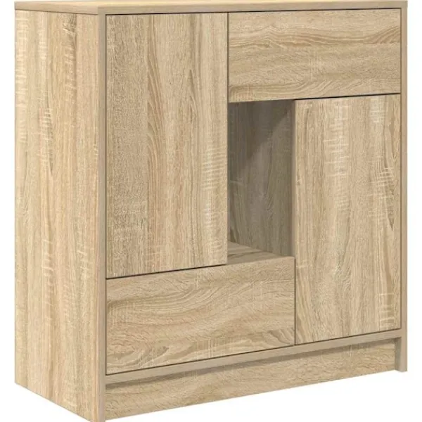 vidaXL Sideboards>Skänk med lådor och dörrar sonoma ek 70,5x34x74,5 cm