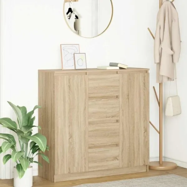 vidaXL Sideboards>Skänk med lådor sonoma ek 100,5x35x98,5 cm konstruerat trä