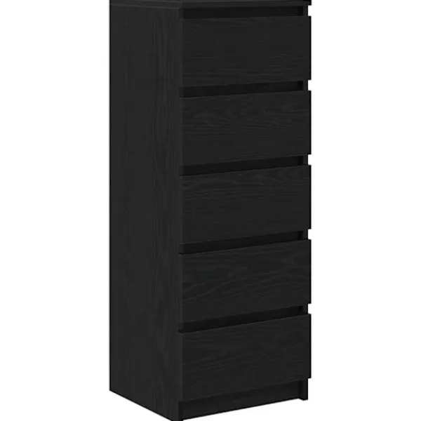 vidaXL Byråer>Skänk med lådor svart ek 37,5x35x99 cm konstruerat trä