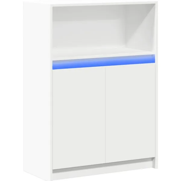 vidaXL Skåp>Skänk med LED vit 72x34x100 cm konstruerat trä
