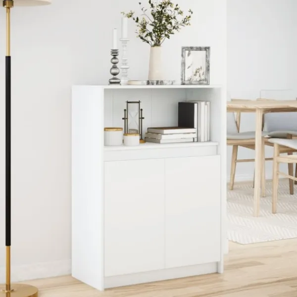 vidaXL Skåp>Skänk med LED vit 72x34x100 cm konstruerat trä