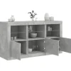 vidaXL Sideboards>Skänk med LED-belysning betonggrå 123x37x67 cm