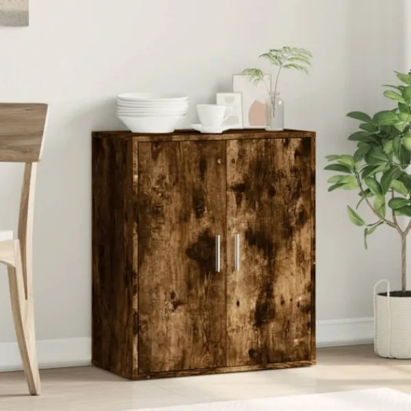 vidaXL Sideboards>Skänk rökfärgad ek 79x38x80 cm konstruerat trä