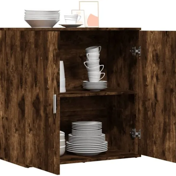 vidaXL Sideboards>Skänk rökfärgad ek 79x38x80 cm konstruerat trä