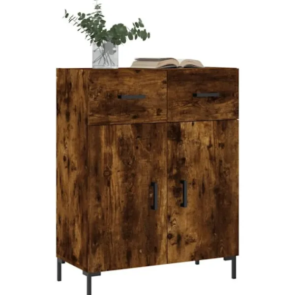 vidaXL Sideboards>Skänk rökfärgad ek 69,5x34x90 cm konstruerat trä