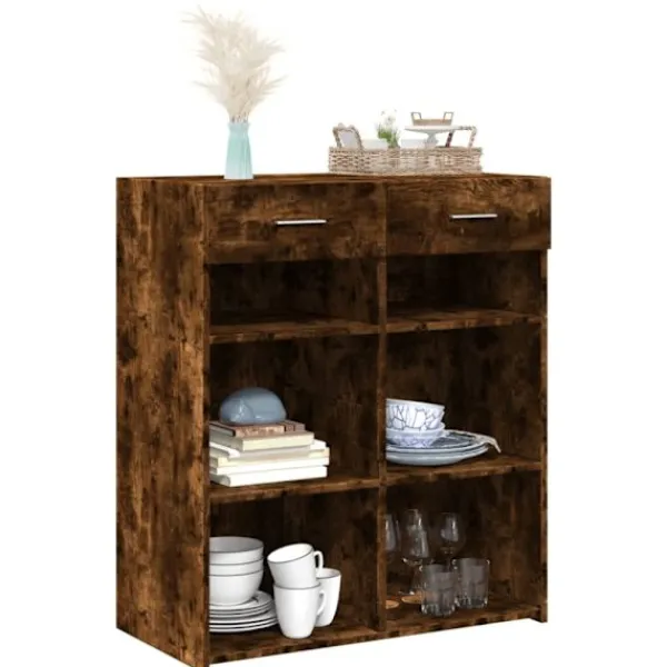 vidaXL Sideboards>Skänk rökfärgad ek 80x42,5x93 cm konstruerat trä