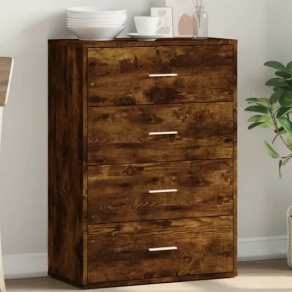 vidaXL Byråer>Skänk rökfärgad ek 60x31x84 cm konstruerat trä