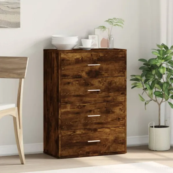 vidaXL Byråer>Skänk rökfärgad ek 60x31x84 cm konstruerat trä