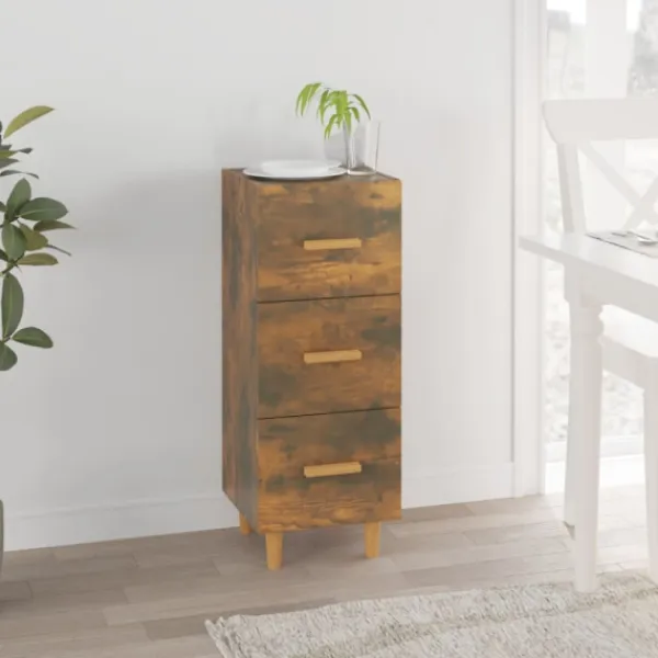 vidaXL Byråer>Skänk rökfärgad ek 34,5x34x90 cm konstruerat trä