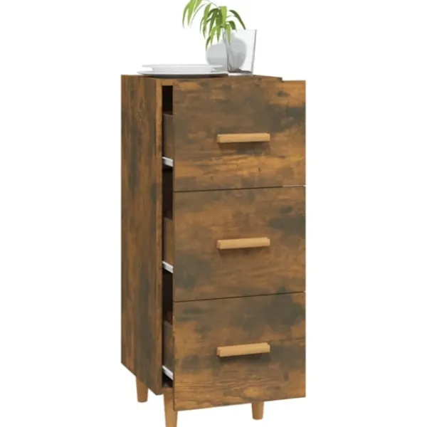 vidaXL Byråer>Skänk rökfärgad ek 34,5x34x90 cm konstruerat trä