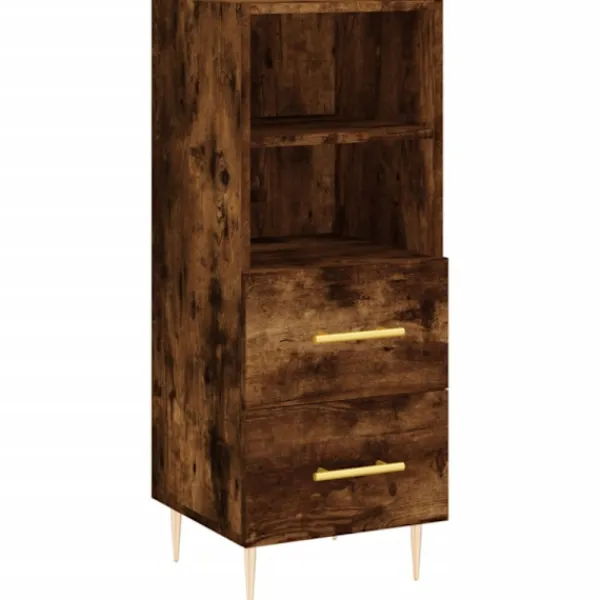 vidaXL Sideboards>Skänk rökfärgad ek 34,5x34x90 cm konstruerat trä
