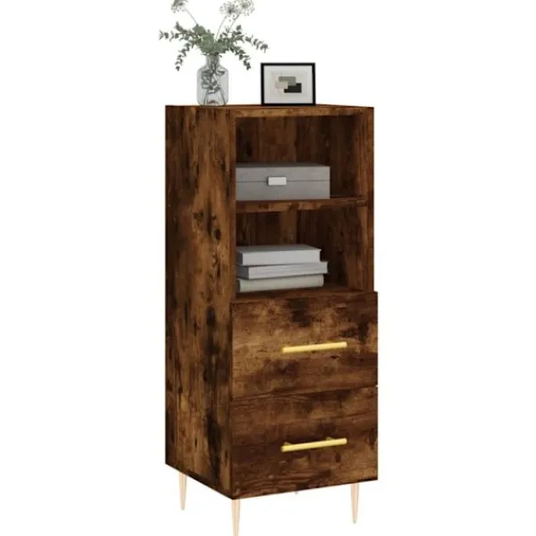 vidaXL Sideboards>Skänk rökfärgad ek 34,5x34x90 cm konstruerat trä