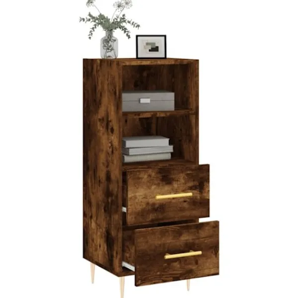 vidaXL Sideboards>Skänk rökfärgad ek 34,5x34x90 cm konstruerat trä