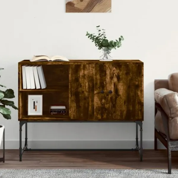 vidaXL Sideboards>Skänk rökfärgad ek 100x40x79,5 cm konstruerat trä