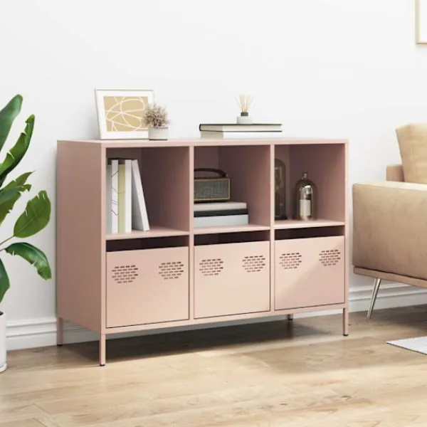 vidaXL Sideboards>Skänk rosa 101,5x39x73,5 cm kallvalsat stål