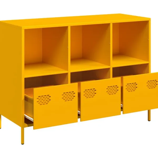 vidaXL Sideboards>Skänk senapsgul 101,5x39x73,5 cm kallvalsat stål