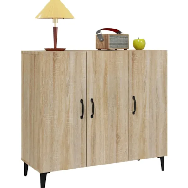 vidaXL Sideboards>Skänk sonoma-ek 90x34x80 cm konstruerat trä