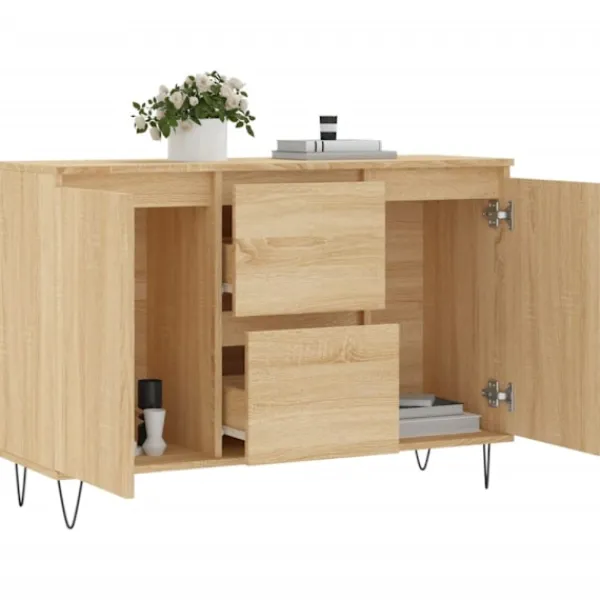 vidaXL Sideboards>Skänk sonoma-ek 101,5x35x70 cm konstruerat trä