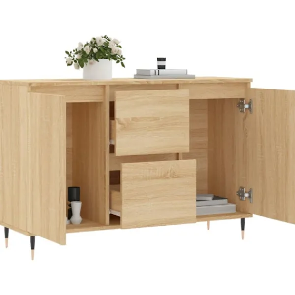 vidaXL Sideboards>Skänk sonoma-ek 101,5x35x70 cm konstruerat trä