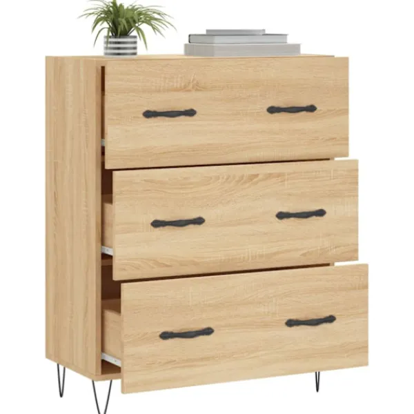 vidaXL Byråer>Skänk sonoma-ek 69,5x34x90 cm konstruerat trä