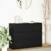 vidaXL Byråer>Skänk svart ek 100x35x76 cm konstruerat trä