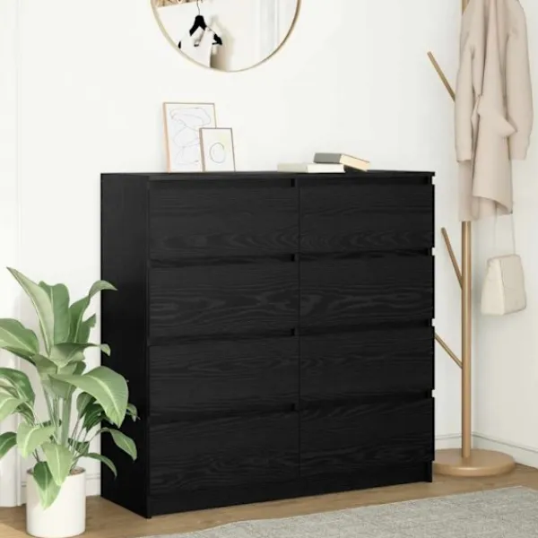 vidaXL Byråer>Skänk svart ek 100x35x99 cm konstruerat trä