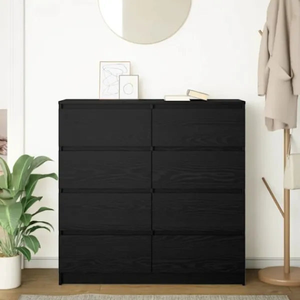 vidaXL Byråer>Skänk svart ek 100x35x99 cm konstruerat trä