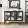 vidaXL Skåp>Skänk svart 105x35x70 cm glas och stål