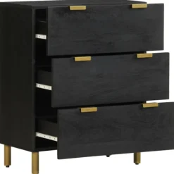 vidaXL Byråer>Skänk svart 60x33x75 cm konstruerat trä