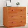 vidaXL Byråer>Skänk vaxbrun 80x40x75 cm massiv furu