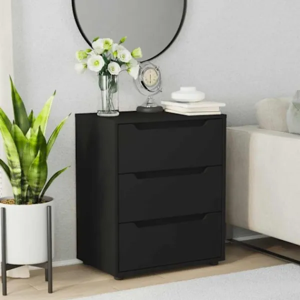 vidaXL Byråer>Skänk VISNES svart 60x40x73 cm konstruerat trä