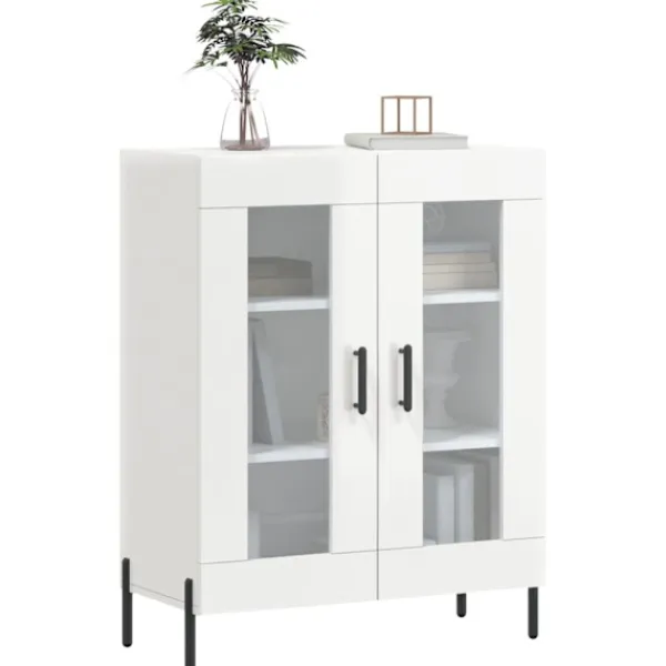 vidaXL Skåp>Skänk vit högglans 69,5x34x90 cm konstruerat trä