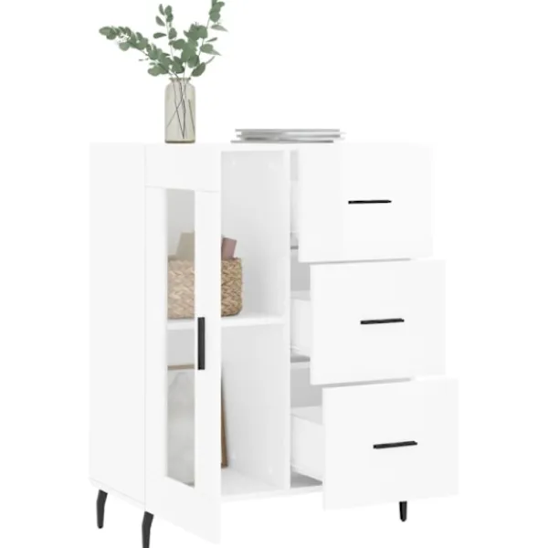 vidaXL Skåp>Skänk vit högglans 69,5x34x90 cm konstruerat trä