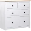 vidaXL Byråer>Skänk vit 80x40x83 cm furu panama