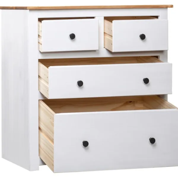 vidaXL Byråer>Skänk vit 80x40x83 cm furu panama