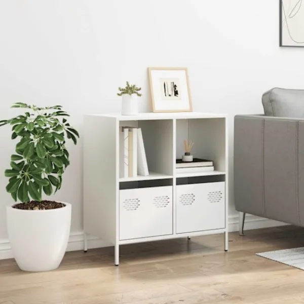 vidaXL Sideboards>Skänk vit 68x39x73,5 cm kallvalsat stål